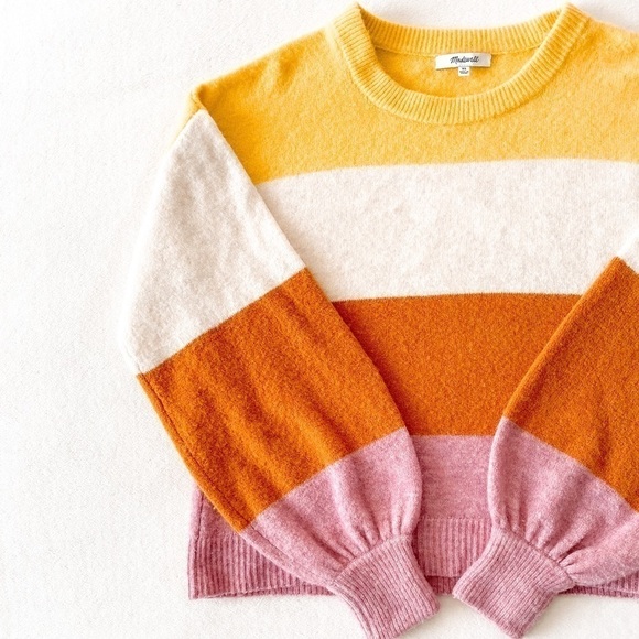 MADEWELL Striped Gladwell Balloon Sleeve Sweater - Picture 4 of 13